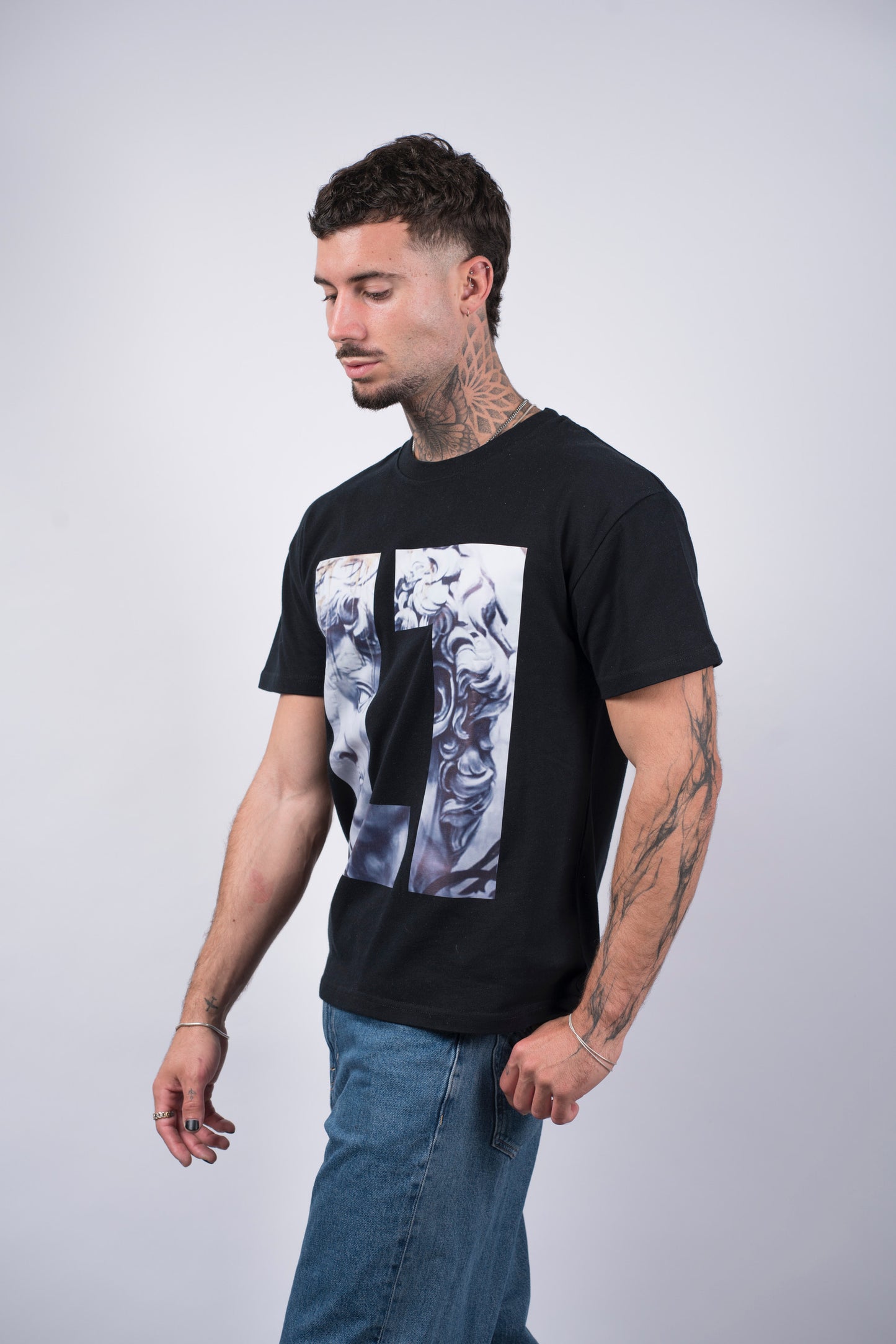 Leme London Loose T-Shirt David Heavy Black Cotton