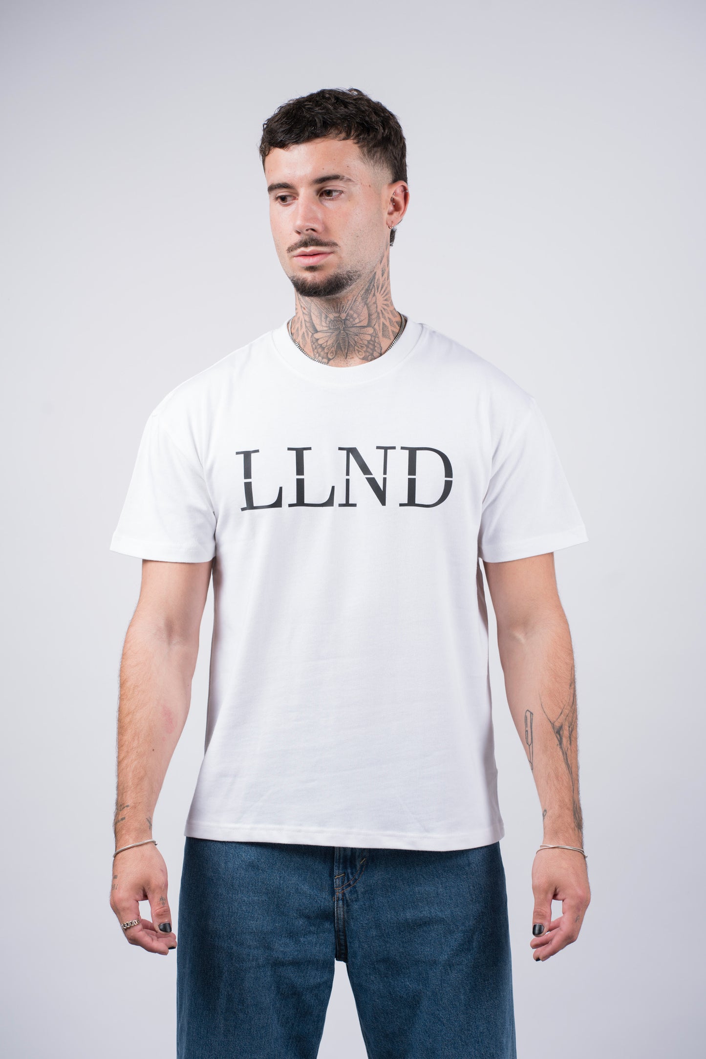 Leme London Loose T-Shirt THE INITIALS Heavy White Cotton