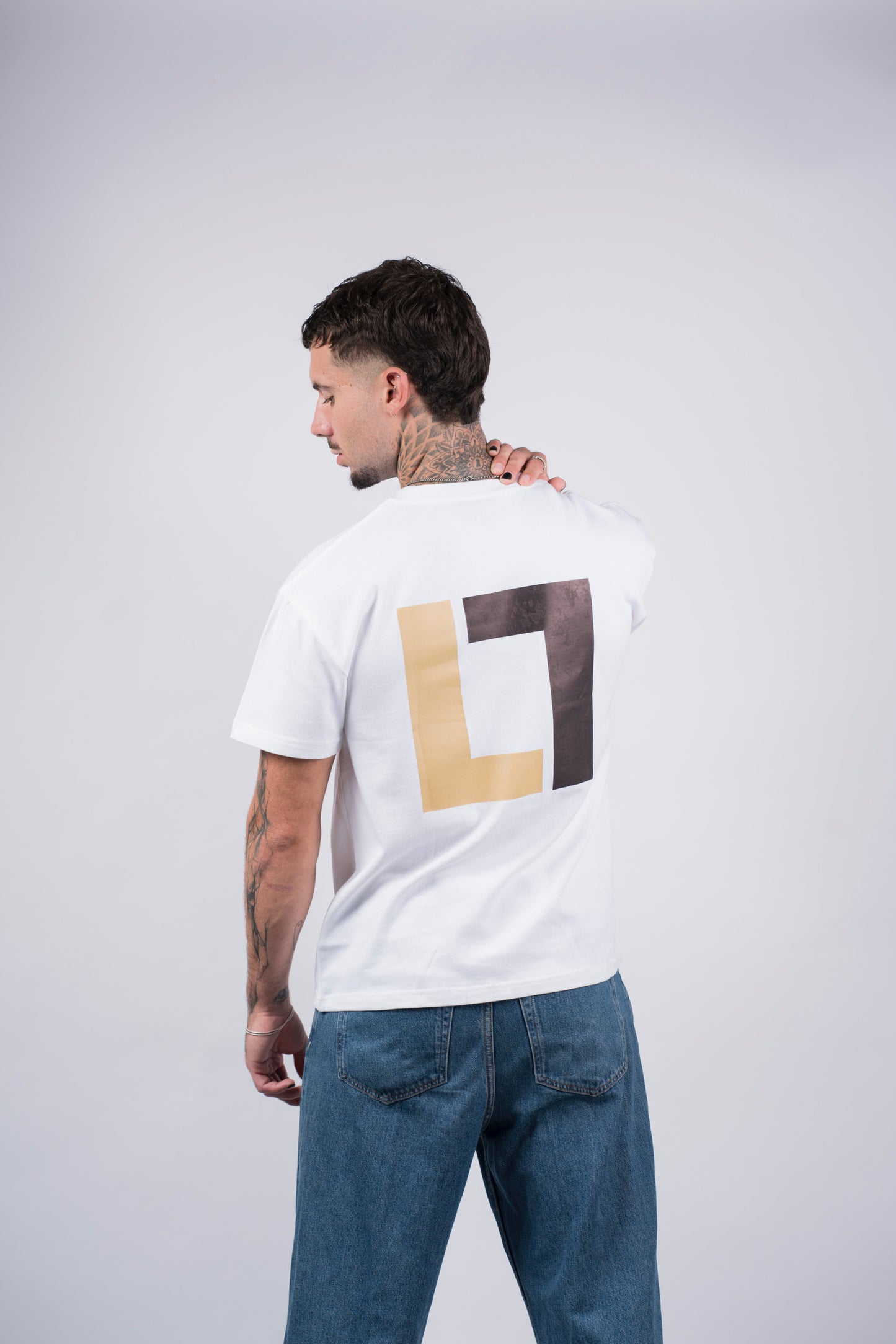 Leme London Loose T-Shirt THE INITIALS Heavy White Cotton