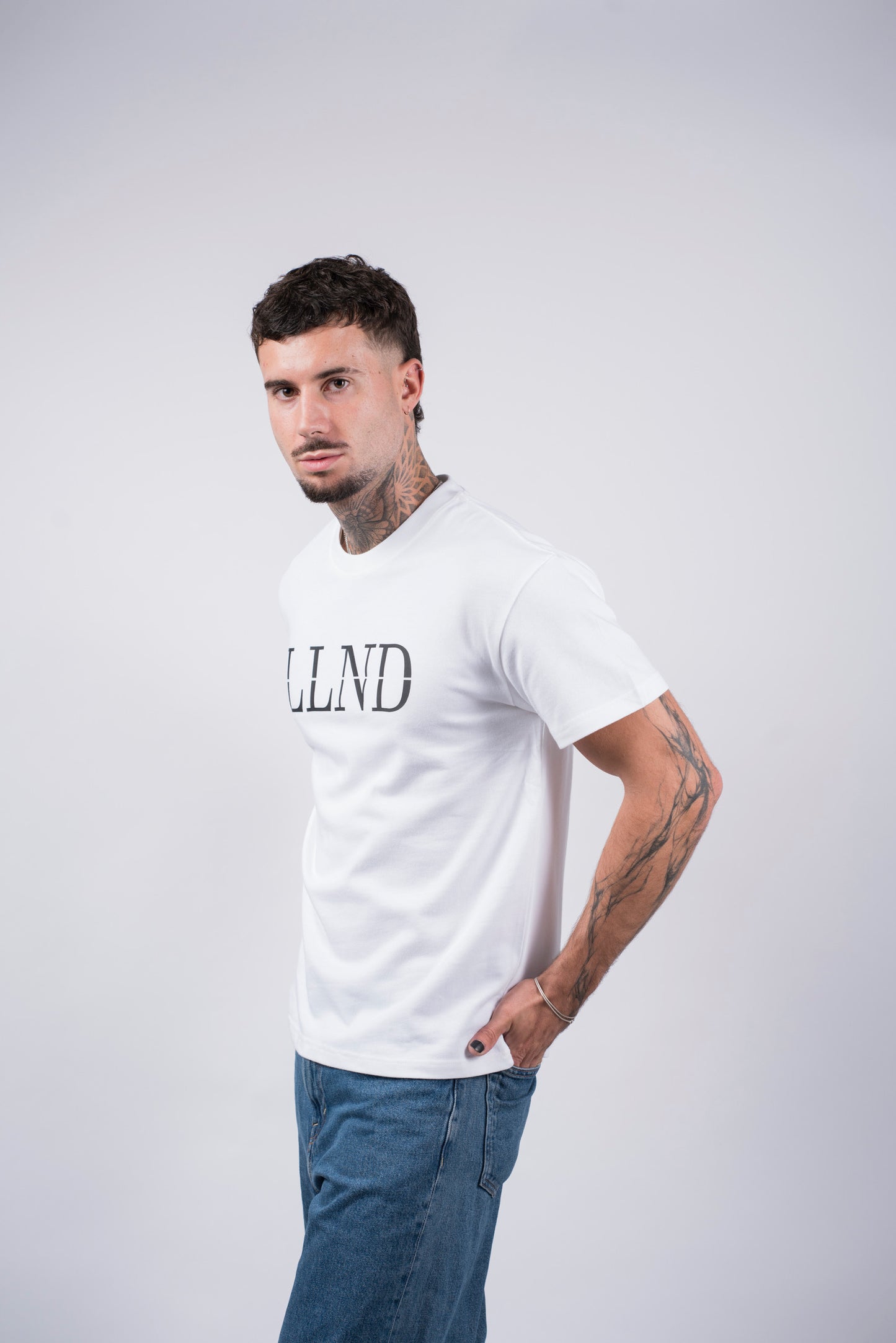 Leme London Loose T-Shirt THE INITIALS Heavy White Cotton