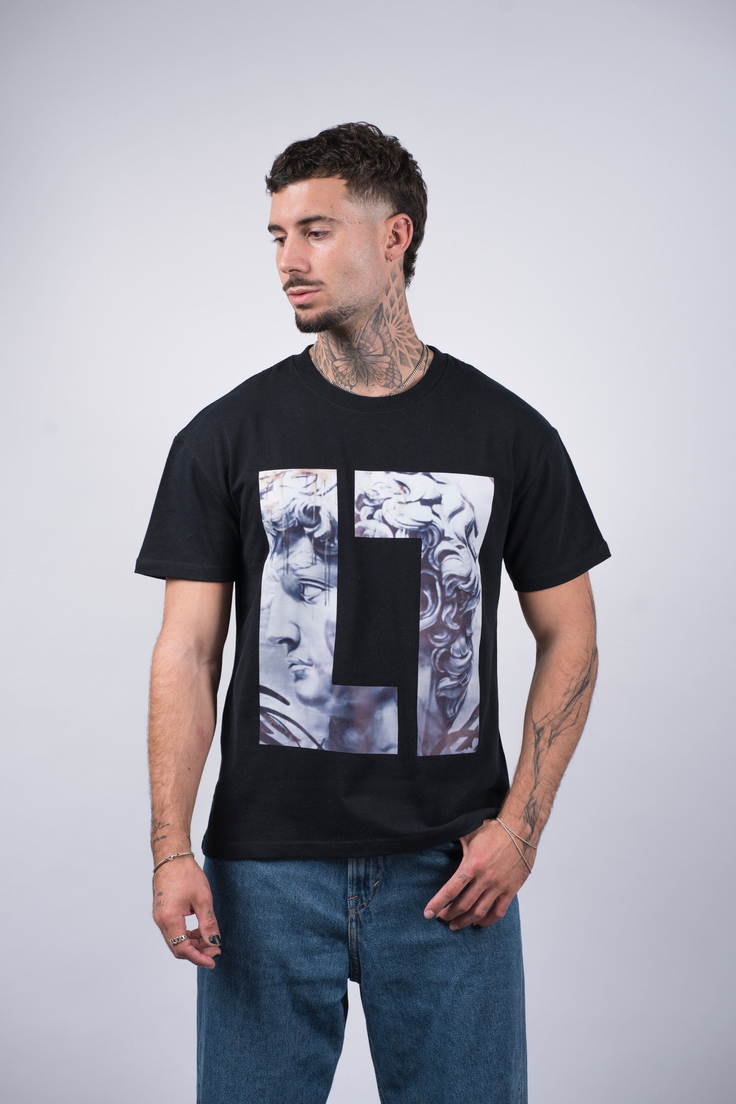 Leme London Loose T-Shirt David Heavy Black Cotton