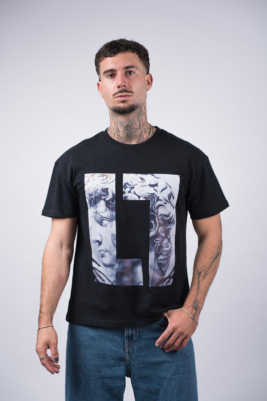 Leme London Loose T-Shirt David Heavy Black Cotton